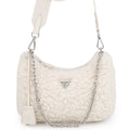Prada Shoulder Bag Re Edition Wool Cashmere 2-Way White
