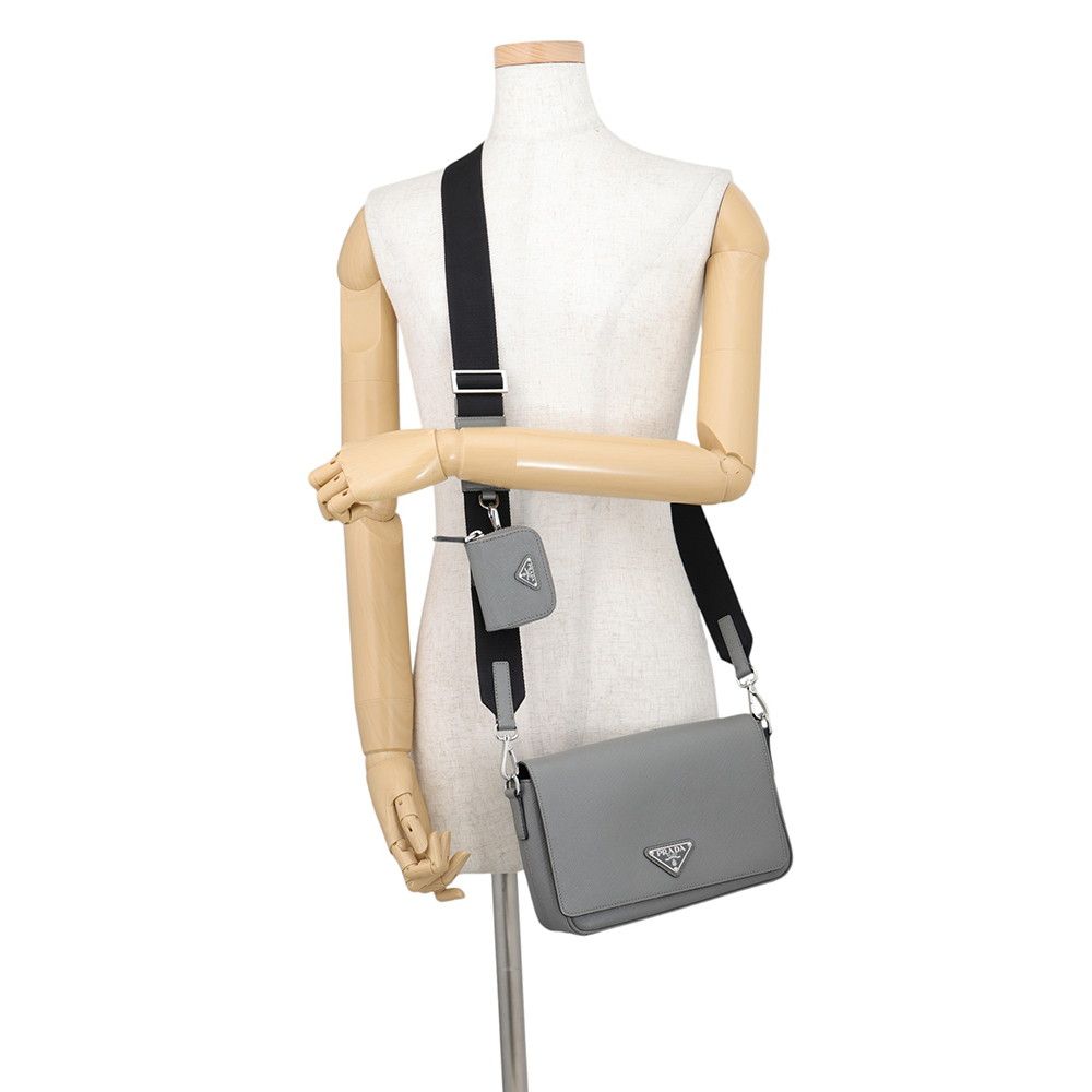 Prada Shoulder Bag Triangle Logo Saffiano Leather — view 4