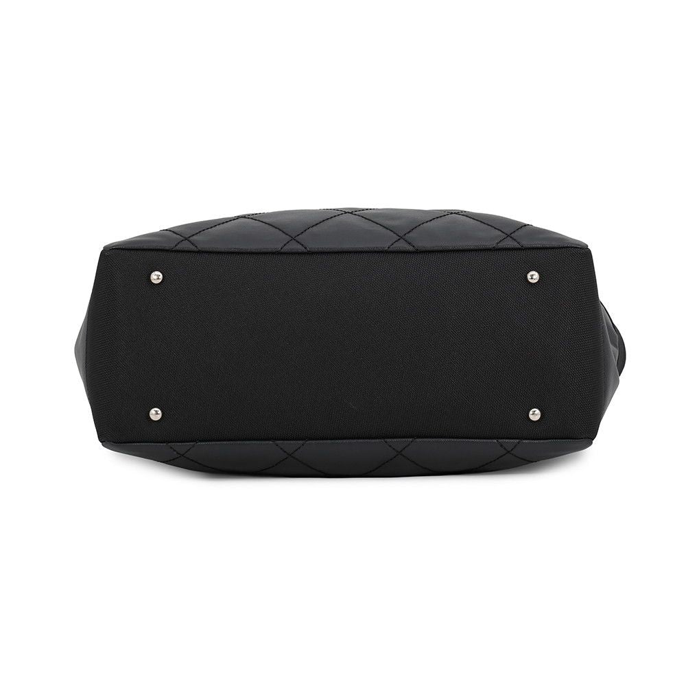 Chanel Tote Bag Paris Biarritz MM Quilted Coco Charm Black — view 3