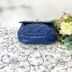 Chanel Vintage Quilted Shoulder Bag Back Blue — view 7