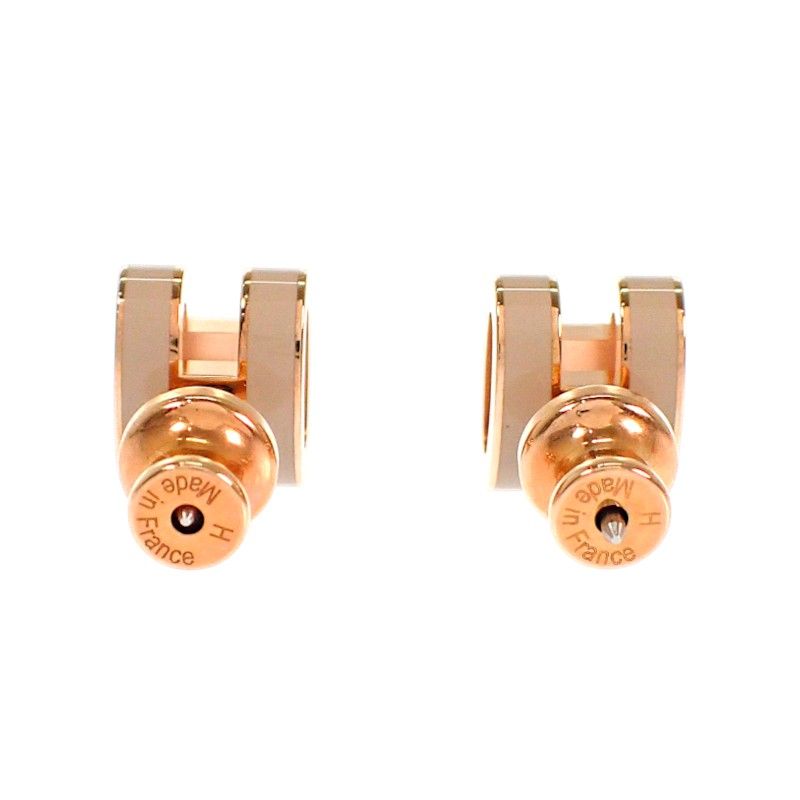 Hermes Mini Pop Earrings Included Metal Pink Gold Gray Ju — view 4