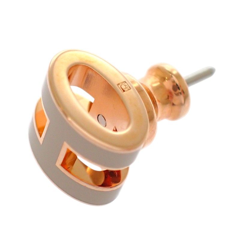 Hermes Mini Pop Earrings Included Metal Pink Gold Gray Ju — view 7