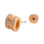Hermes Mini Pop Earrings Included Metal Pink Gold Gray Ju — view 6