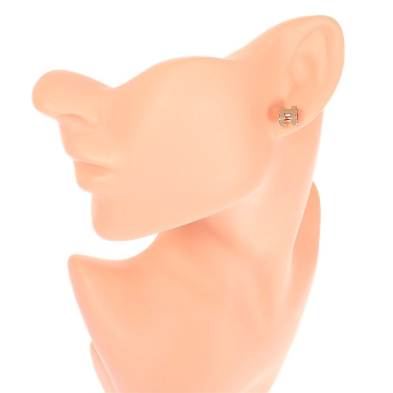 Hermes Mini Pop Earrings Included Metal Pink Gold Gray Ju — view 8