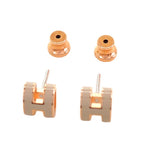 Hermes Mini Pop Earrings Included Metal Pink Gold Gray Ju — view 5