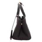 Prada Jardiniere Small Cotton Canvas Mini Bag 2-Way Handbag Black Gold — view 3
