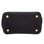 Prada Jardiniere Small Cotton Canvas Mini Bag 2-Way Handbag Black Gold — view 6
