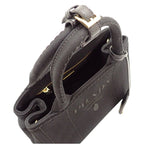 Prada Jardiniere Small Cotton Canvas Mini Bag 2-Way Handbag Black Gold — view 7