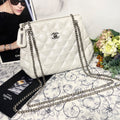 Chanel Caviar Leather Quilted CC Logo Shoulder Bag