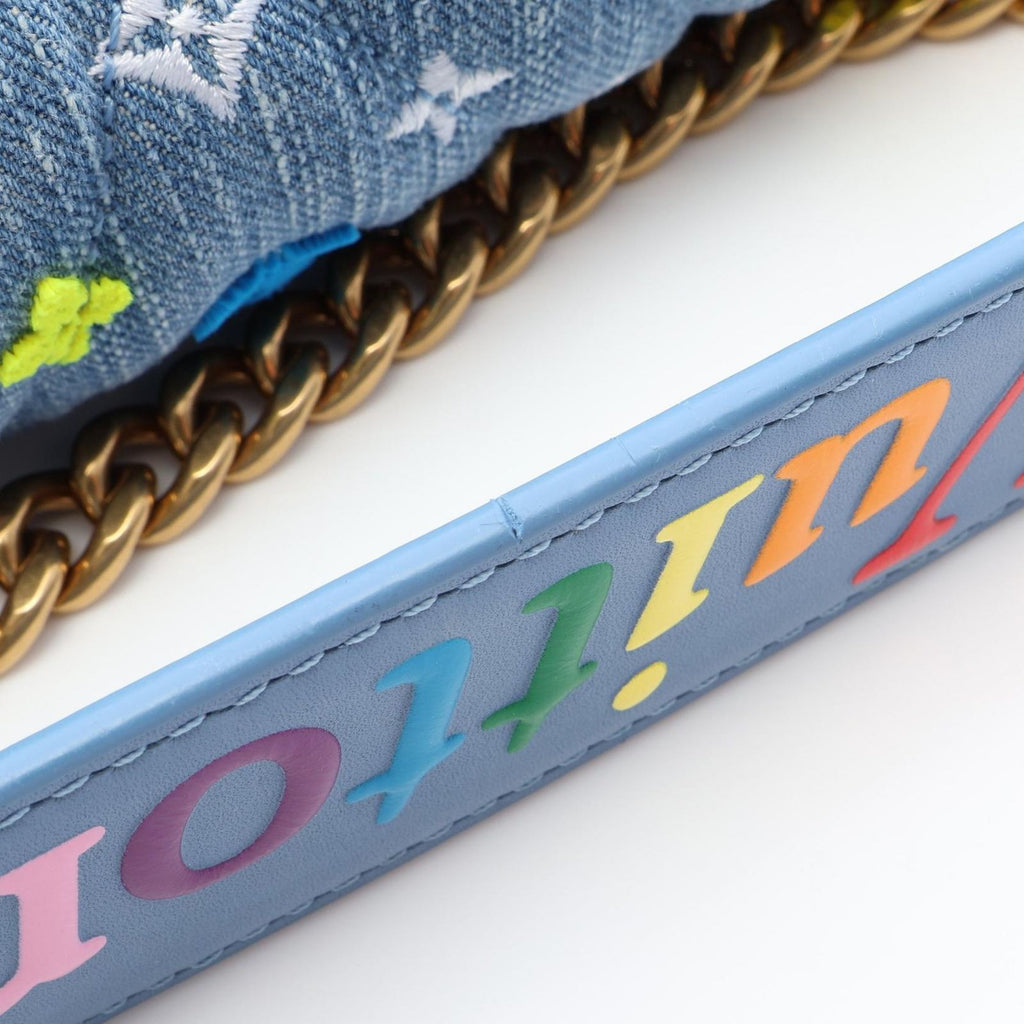 Louis Vuitton Shoulder Bag New Wave Chain MM 2-Way Denim Leather — view 6