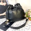 Chanel Jumbo CC Logo Drawstring Black Chain Shoulder Bag