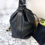 Chanel Jumbo CC Logo Drawstring Black Chain Shoulder Bag — view 5