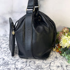 Chanel Jumbo CC Logo Drawstring Black Chain Shoulder Bag — view 6