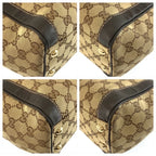 Gucci Trophy Beige Brown Gold GG Canvas Leather Tote Handbag — view 4