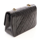Chanel Shoulder Bag Quilted Diana Flap Black Lambskin Chain — view 2