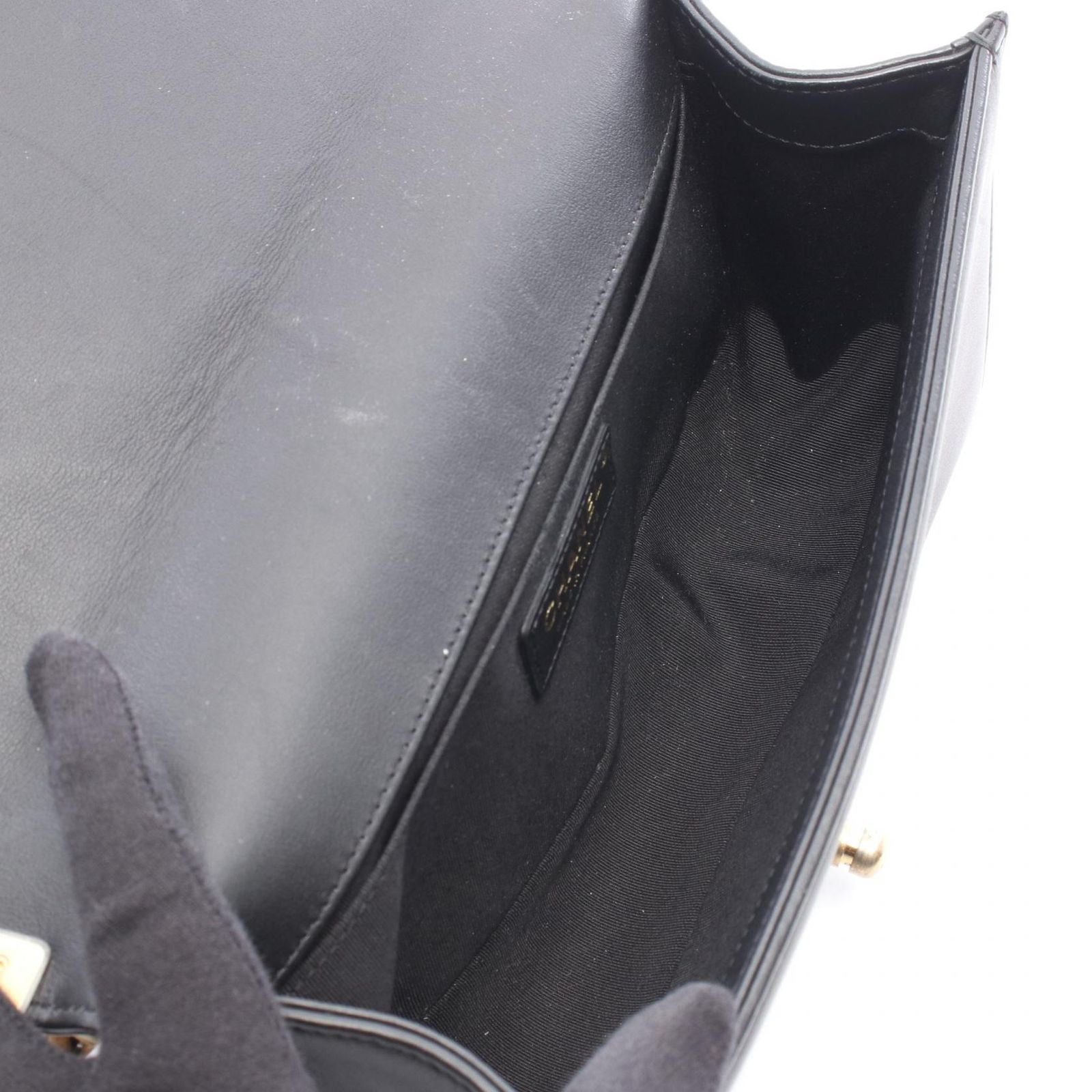 Chanel Shoulder Bag Boy Black Lambskin Boy Chain — view 3