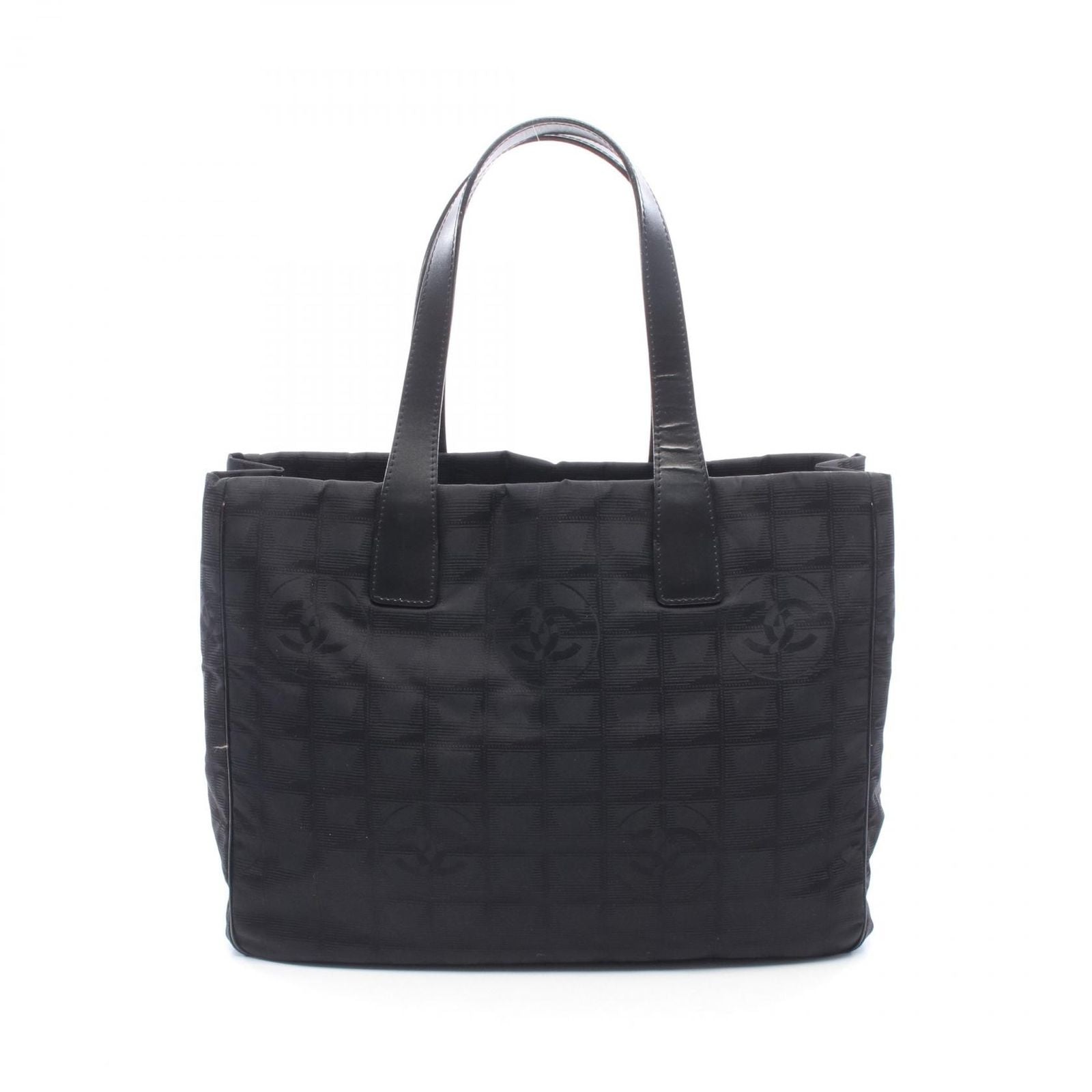 Chanel Tote Bag New Travel Line MM Black Nylon Leather MM