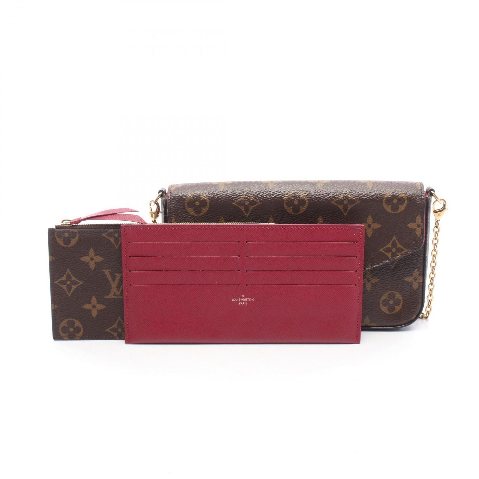Louis Vuitton Shoulder Bag Pochette Felicie Monogram Fuchsia Canvas Leather — view 6