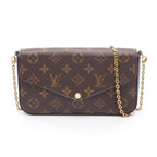Louis Vuitton Shoulder Bag Pochette Felicie Monogram Fuchsia Canvas Leather