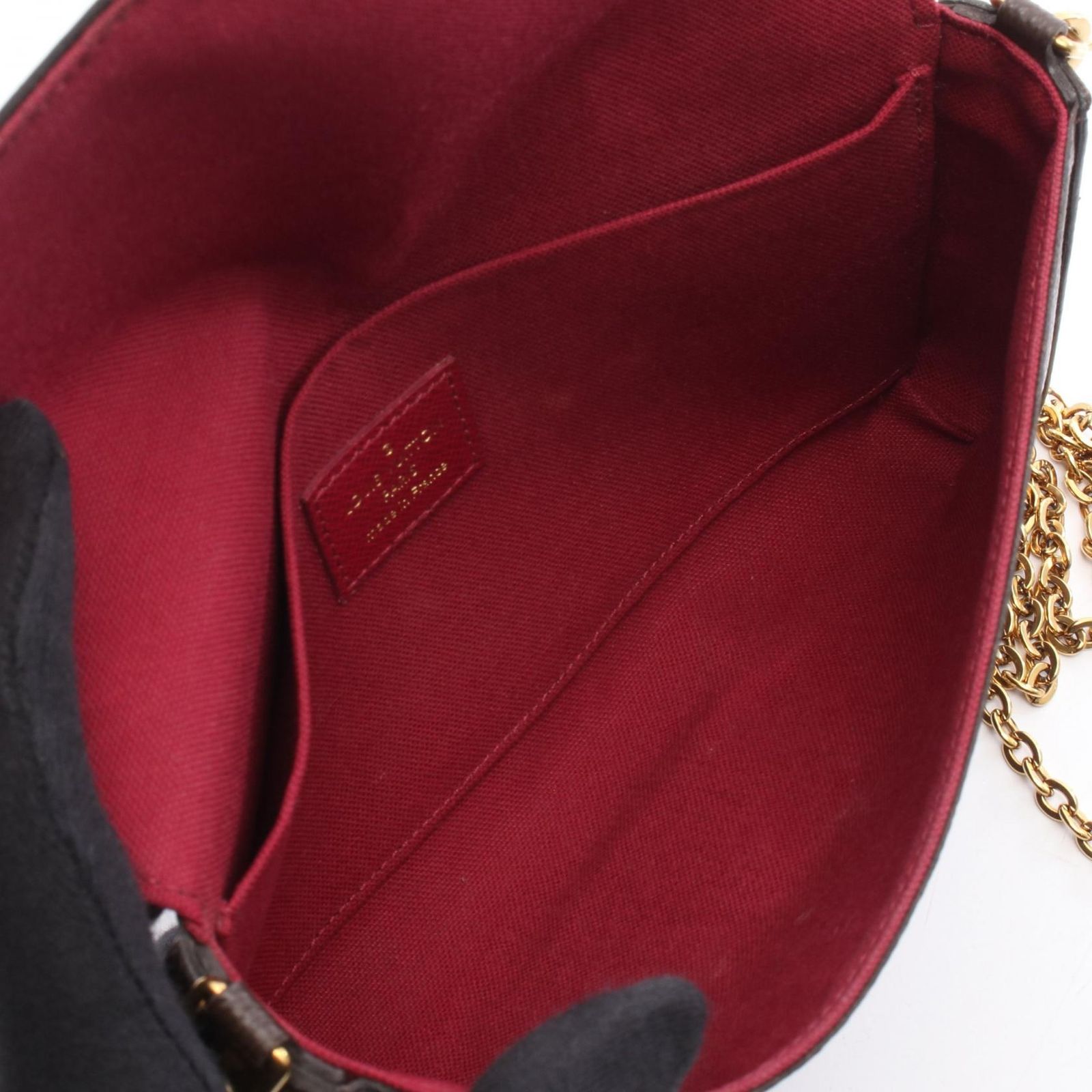 Louis Vuitton Shoulder Bag Pochette Felicie Monogram Fuchsia Canvas Leather — view 3
