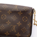 Louis Vuitton Shoulder Bag Pochette Felicie Monogram Fuchsia Canvas Leather — view 8