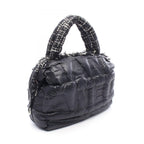 Chanel Tote Bag Dedoune Coconage 2-Way Black White Nylon Fabric — view 2