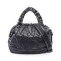 Chanel Tote Bag Dedoune Coconage 2-Way Black White Nylon Fabric