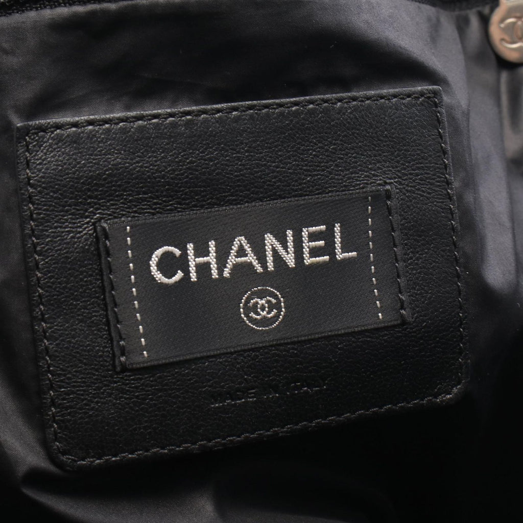 Chanel Tote Bag Dedoune Coconage 2-Way Black White Nylon Fabric — view 4