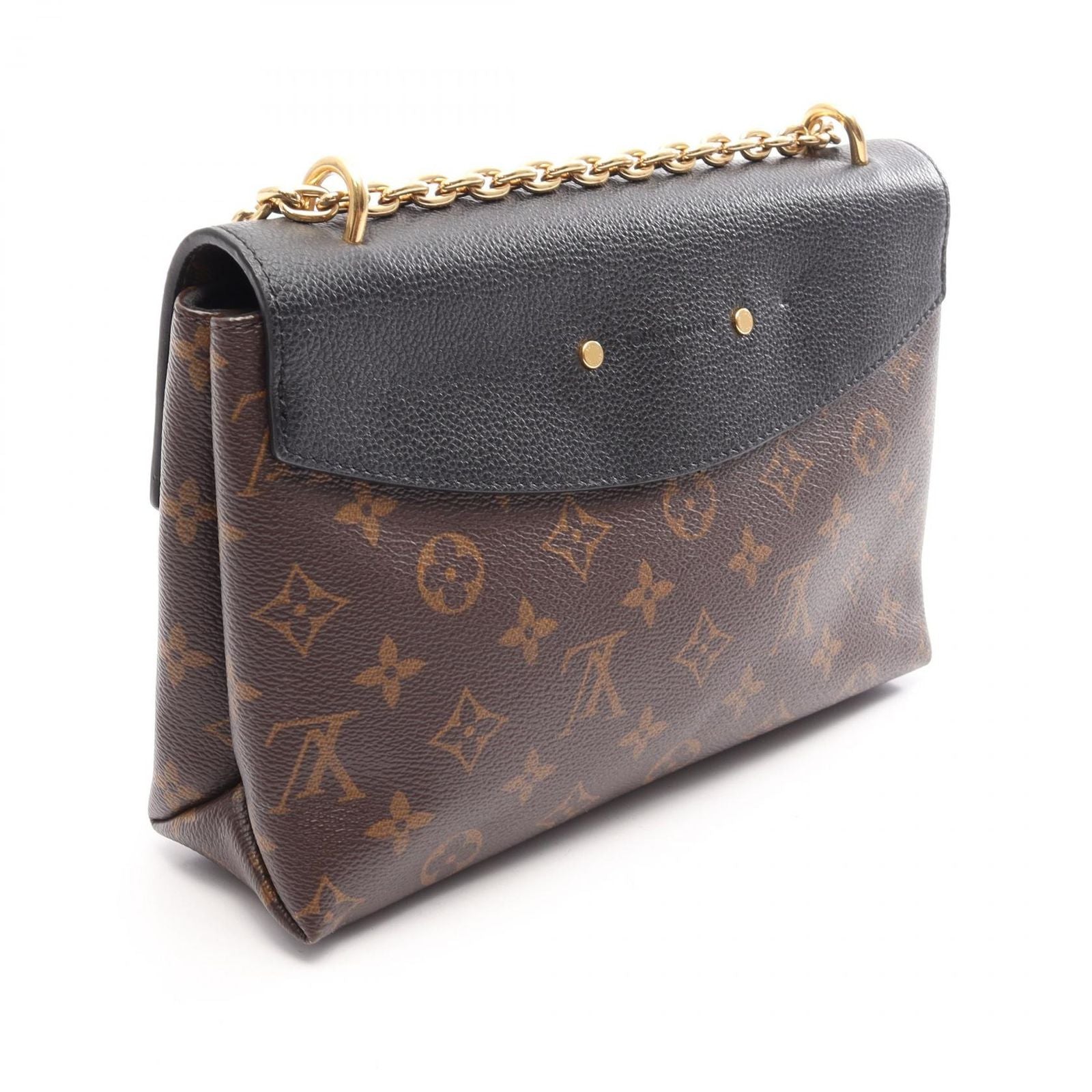 Louis Vuitton Shoulder Bag Sun Placido Monogram Noir Canvas Leather — view 2