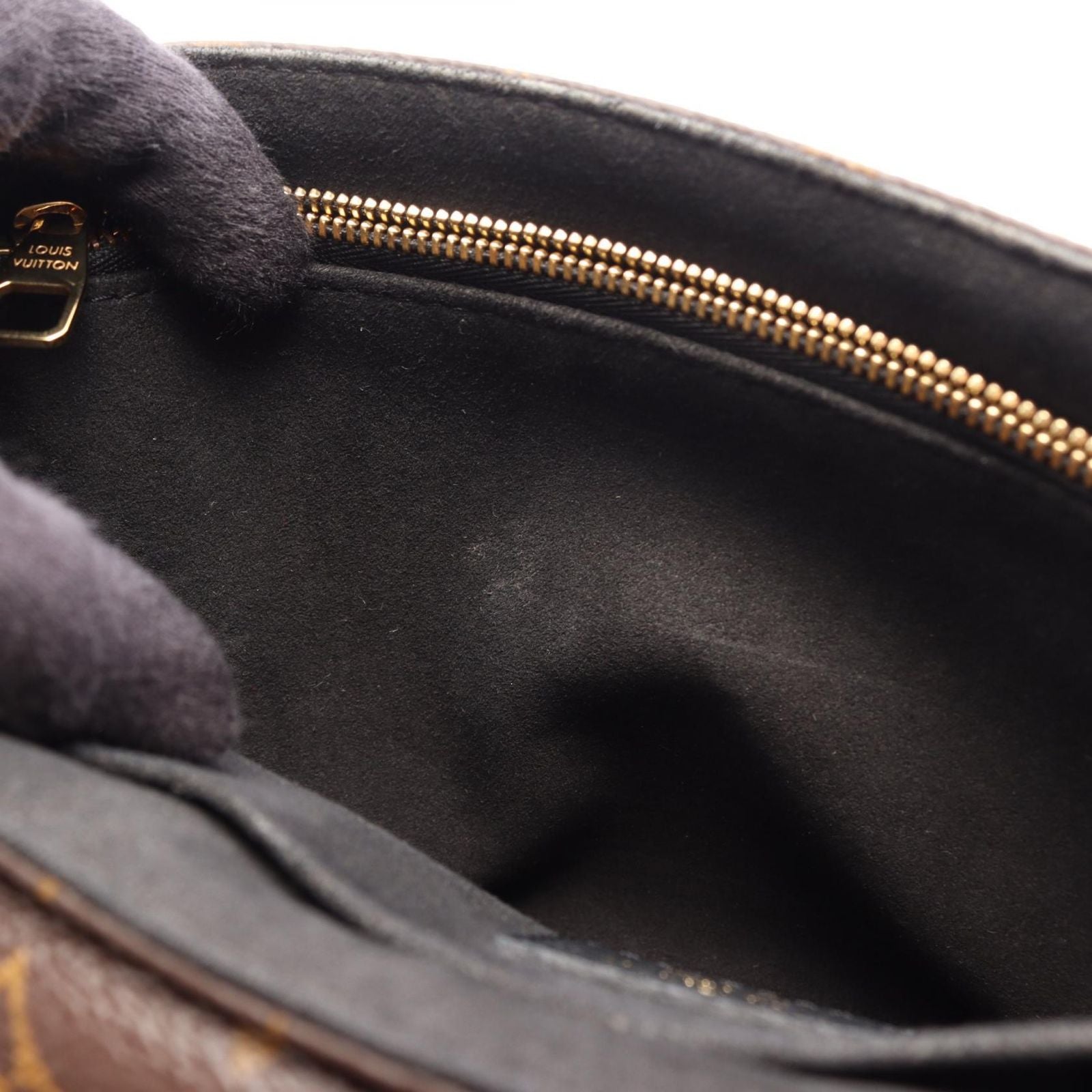 Louis Vuitton Shoulder Bag Sun Placido Monogram Noir Canvas Leather — view 8