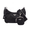 Prada Shoulder Bag Re Edition 2-Way Black Nylon Saffiano Leather