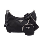 Prada Shoulder Bag Re Edition 2-Way Black Nylon Saffiano Leather