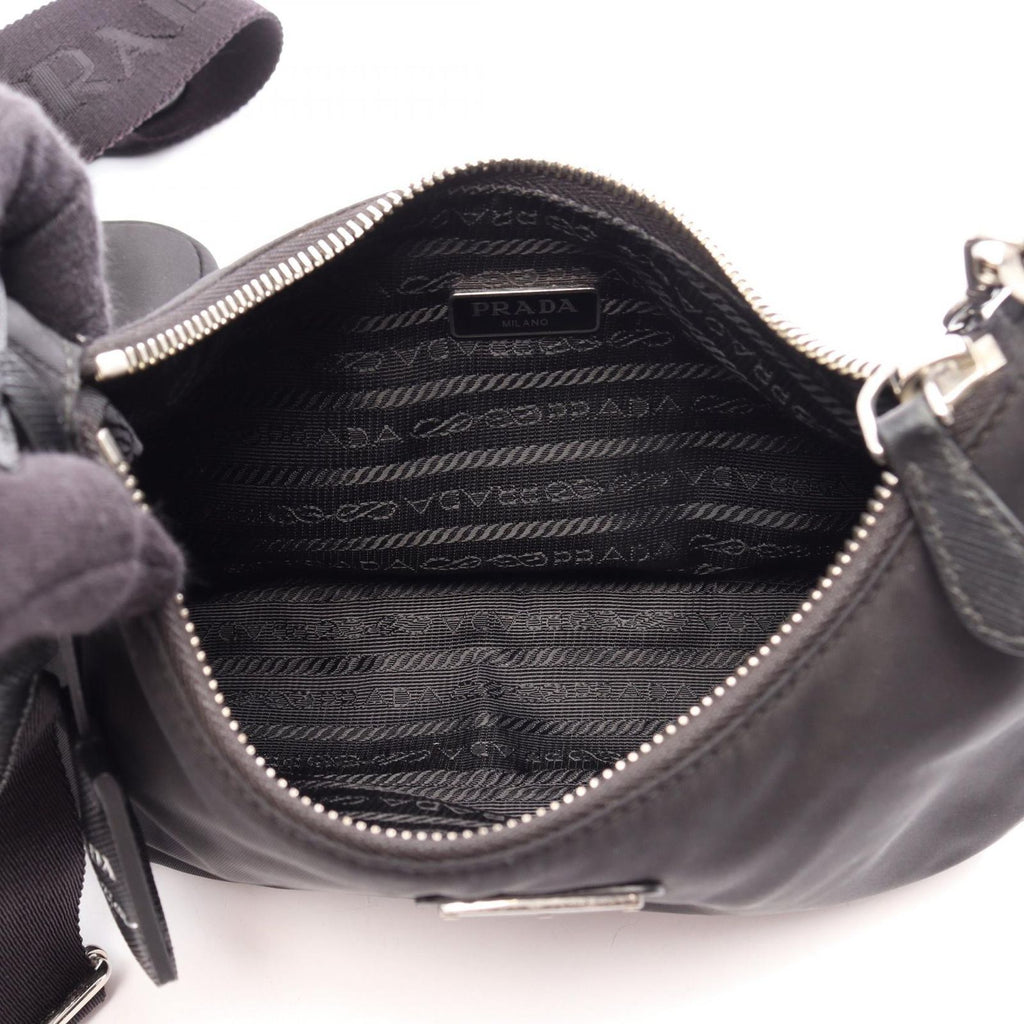 Prada Shoulder Bag Re Edition 2-Way Black Nylon Saffiano Leather — view 3