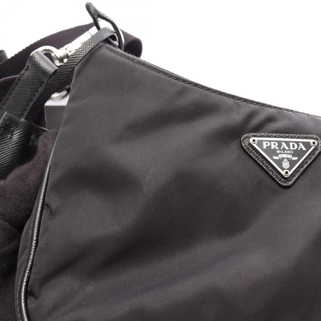 Prada Shoulder Bag Re Edition 2-Way Black Nylon Saffiano Leather — view 7