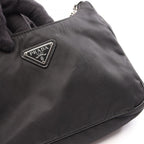 Prada Shoulder Bag Re Edition 2-Way Black Nylon Saffiano Leather — view 6