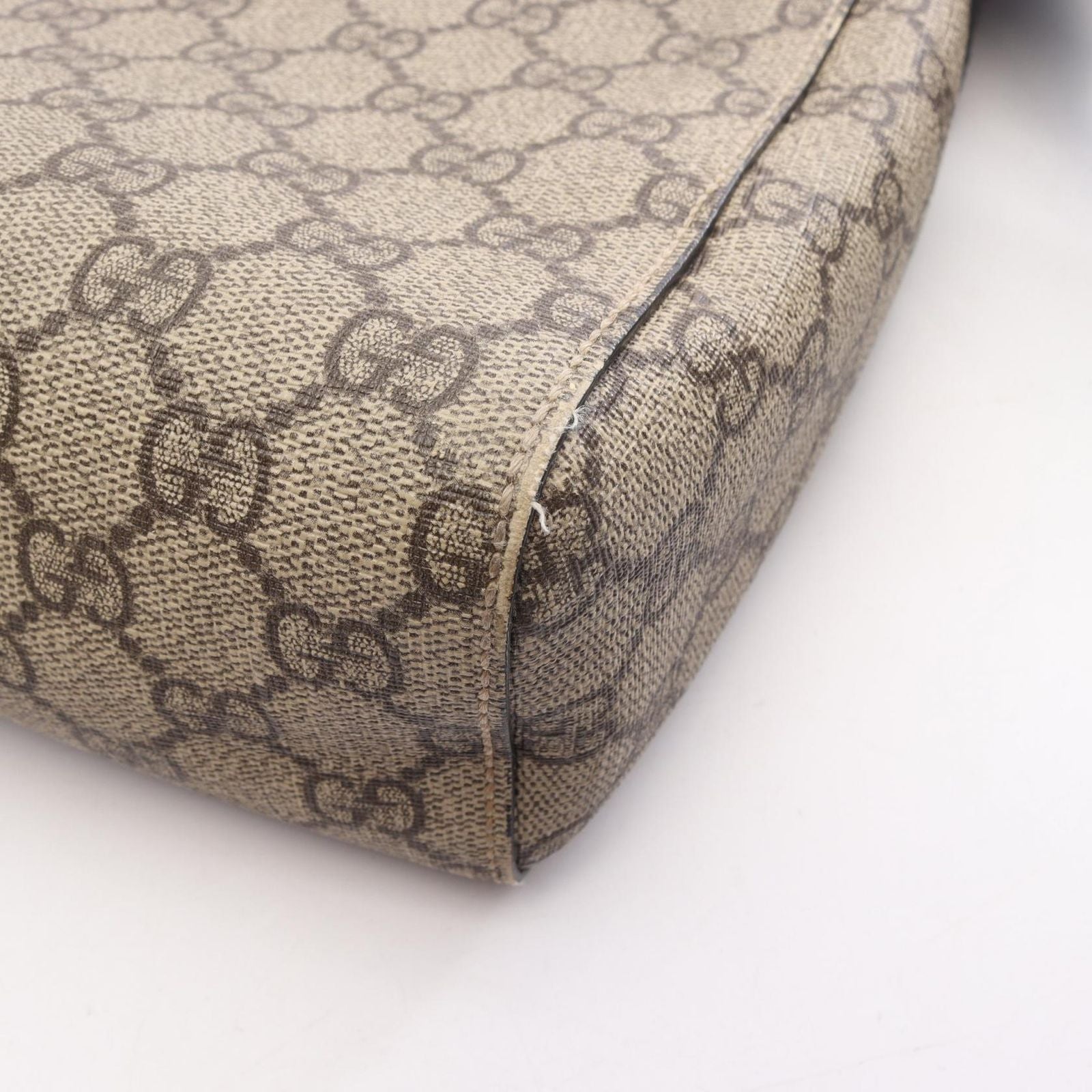 Gucci Shoulder Bag GG Supreme Beige Canvas Leather Sherry Line — view 7