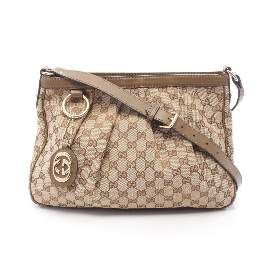 Gucci Shoulder Bag Sookie GG Canvas Beige Olive