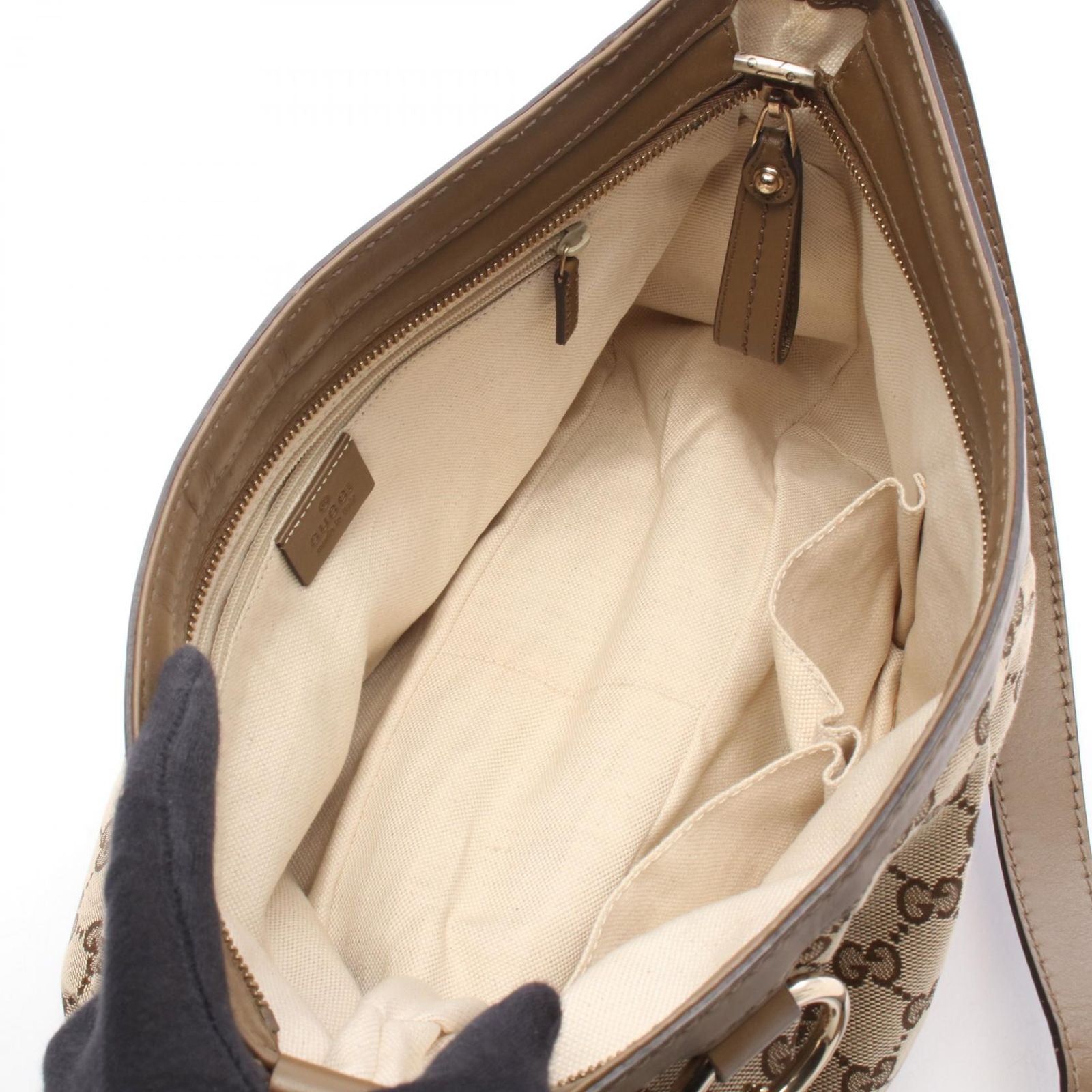 Gucci Shoulder Bag Sookie GG Canvas Beige Olive — view 3