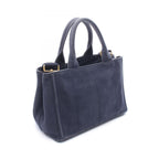 Prada Tote Bag Canapa 2-Way Navy Caviar Leather — view 2