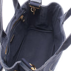 Prada Tote Bag Canapa 2-Way Navy Caviar Leather — view 3