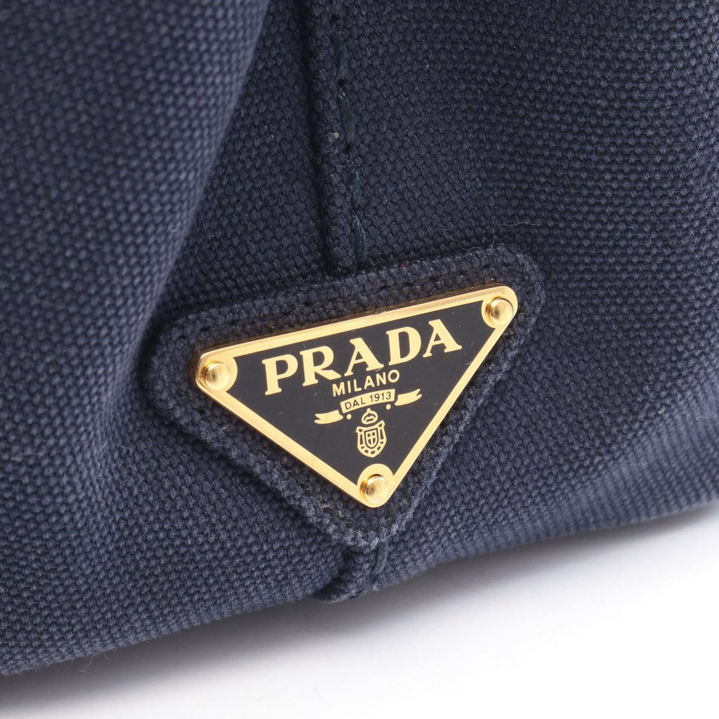 Prada Tote Bag Canapa 2-Way Navy Caviar Leather — view 5