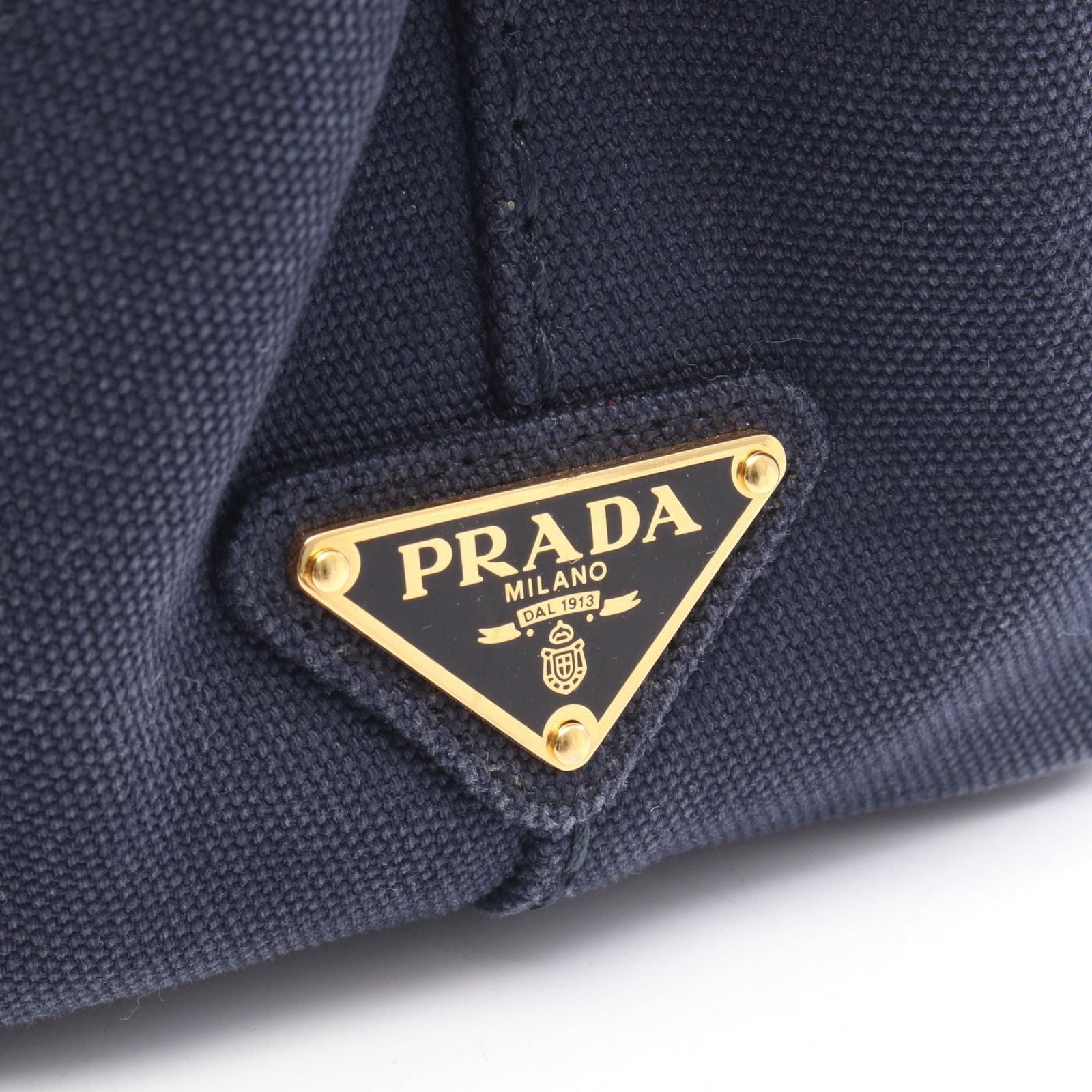 Prada Tote Bag Canapa 2-Way Navy Caviar Leather — view 5