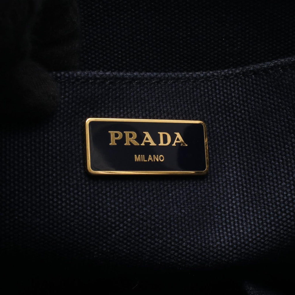 Prada Tote Bag Canapa 2-Way Navy Caviar Leather — view 4