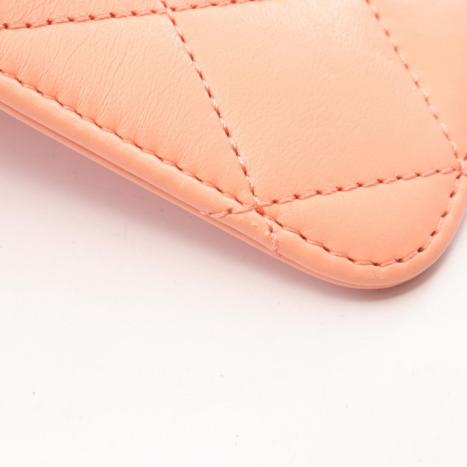 Chanel Shoulder Bag Quilted 2-Way Coral Pink Lambskin Small Flap Chain — view 8