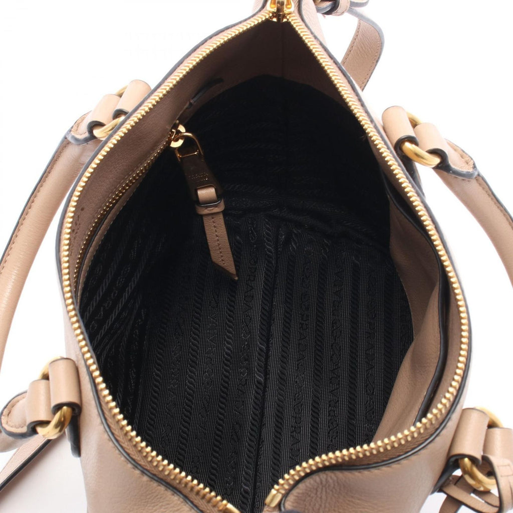 Prada Glace'Calfskin 2-Way Beige Leather Handbag — view 3