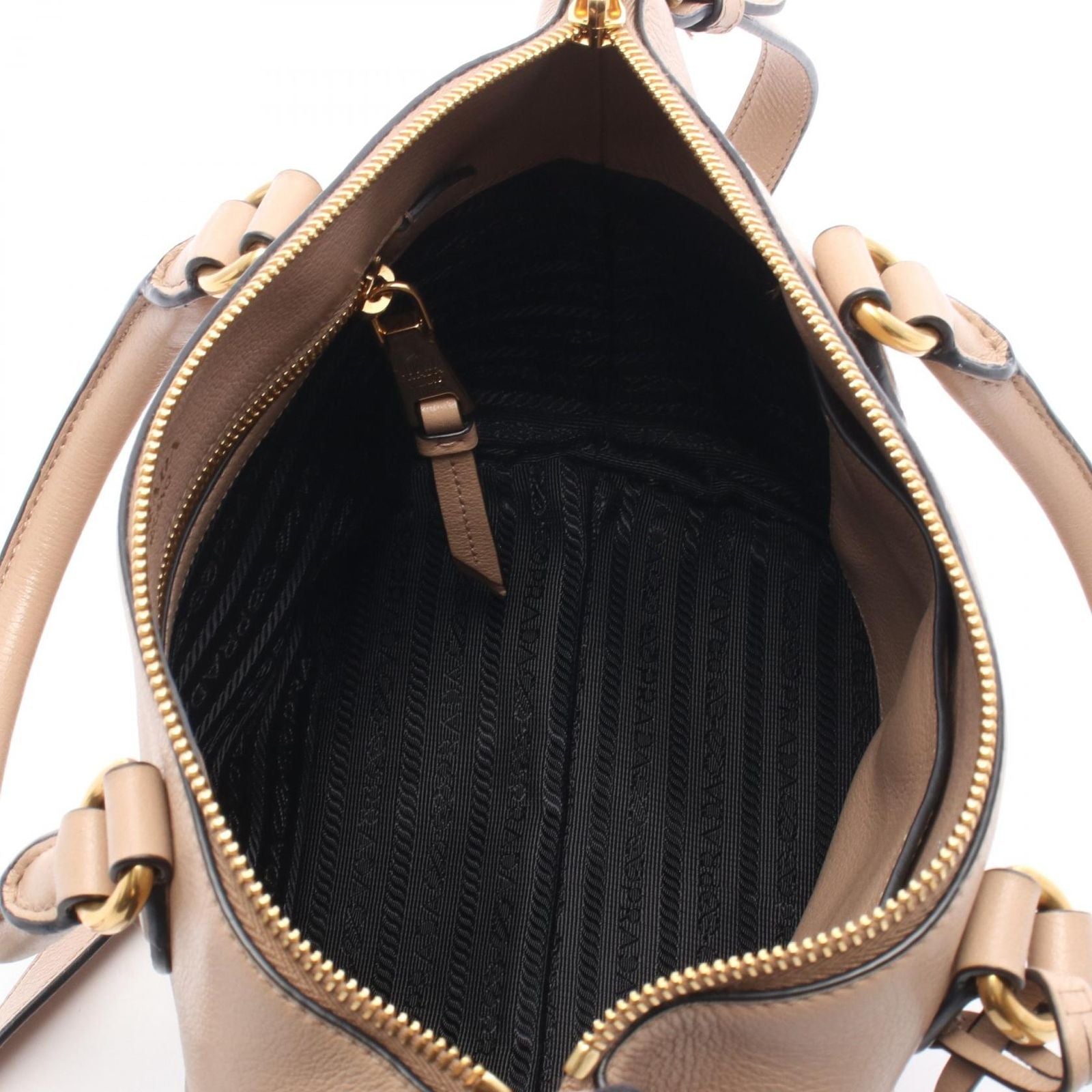 Prada Glace'Calfskin 2-Way Beige Leather Handbag — view 3