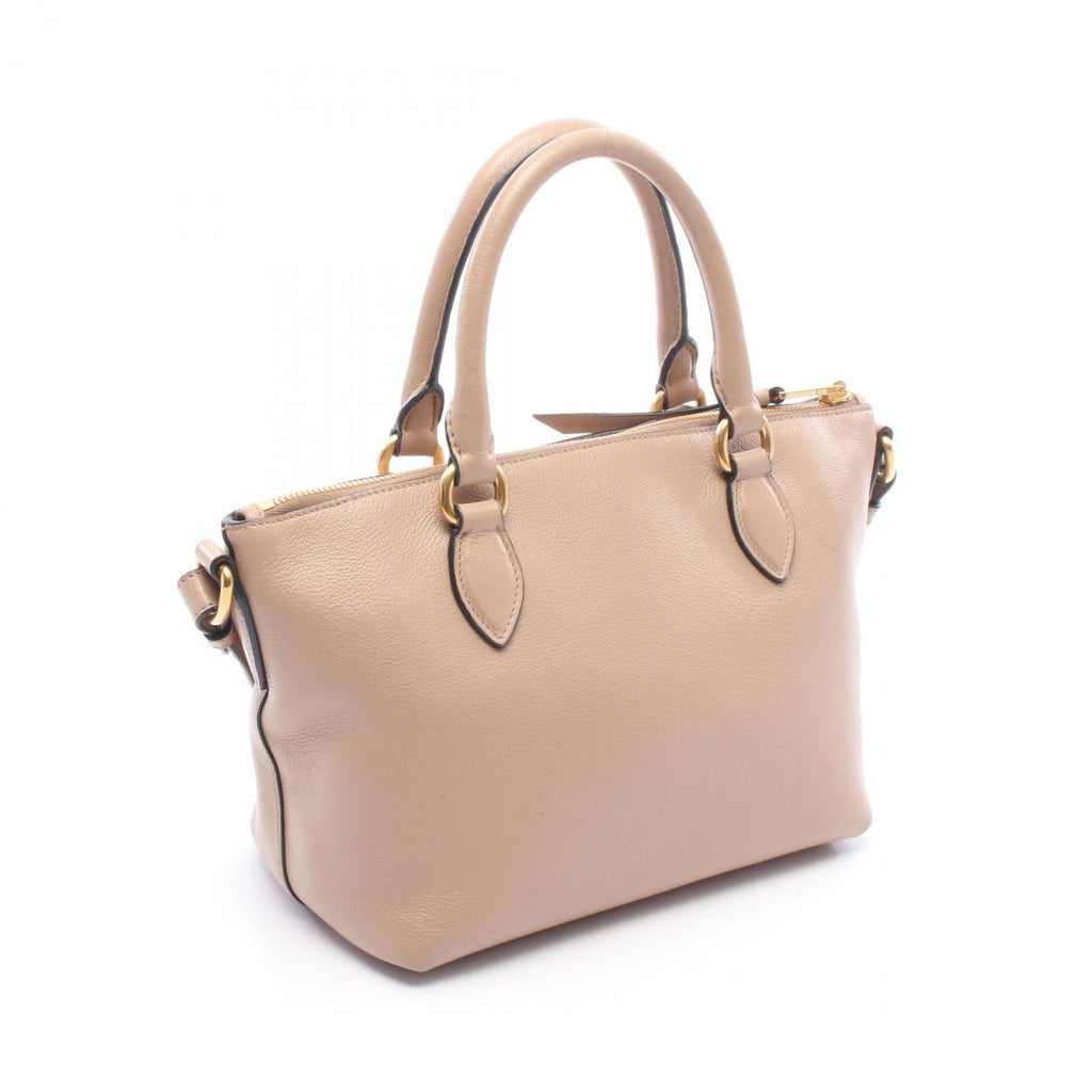 Prada Glace'Calfskin 2-Way Beige Leather Handbag — view 2