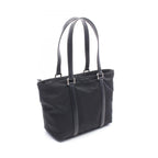 Prada Tote Bag Triangle Logo Black Nylon Saffiano Leather Mini — view 2