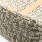 Dior Tote Bag Trotter Green Beige Canvas Leather — view 8