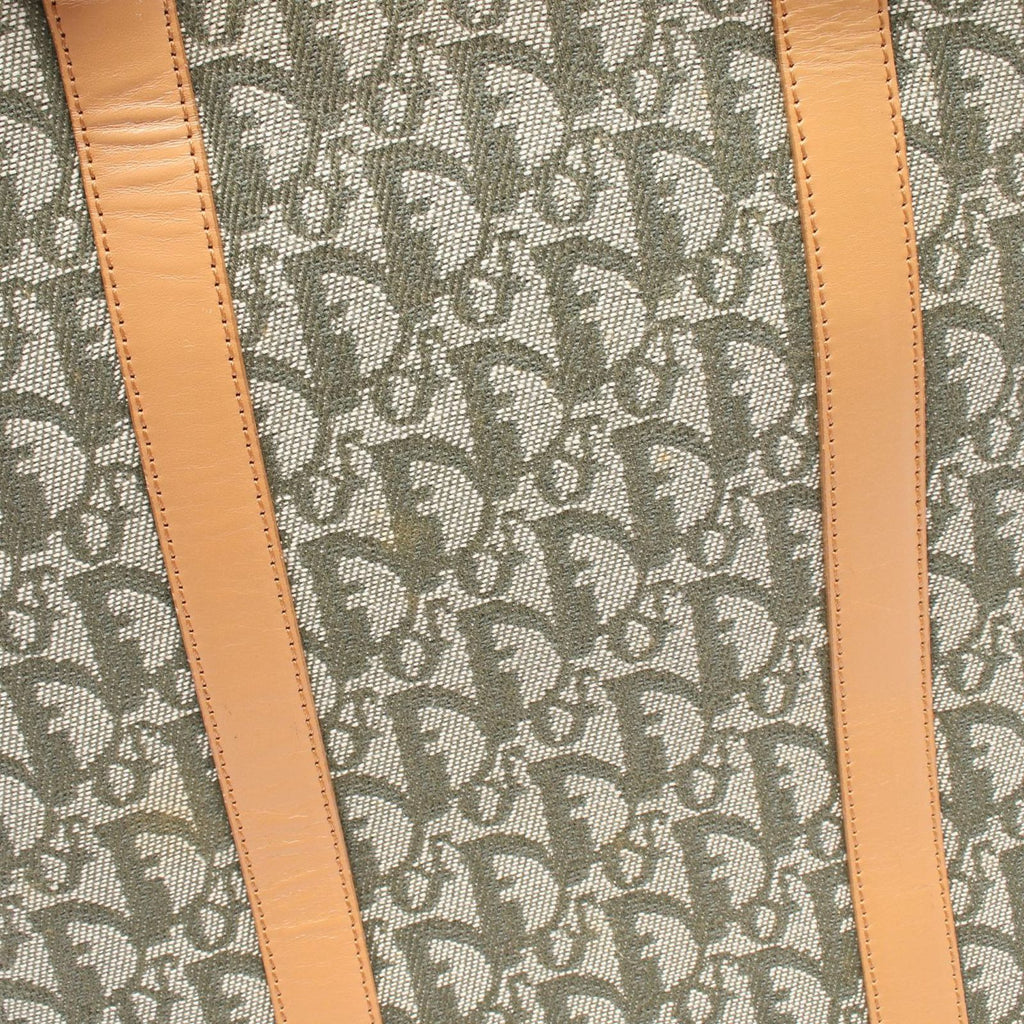 Dior Tote Bag Trotter Green Beige Canvas Leather — view 5